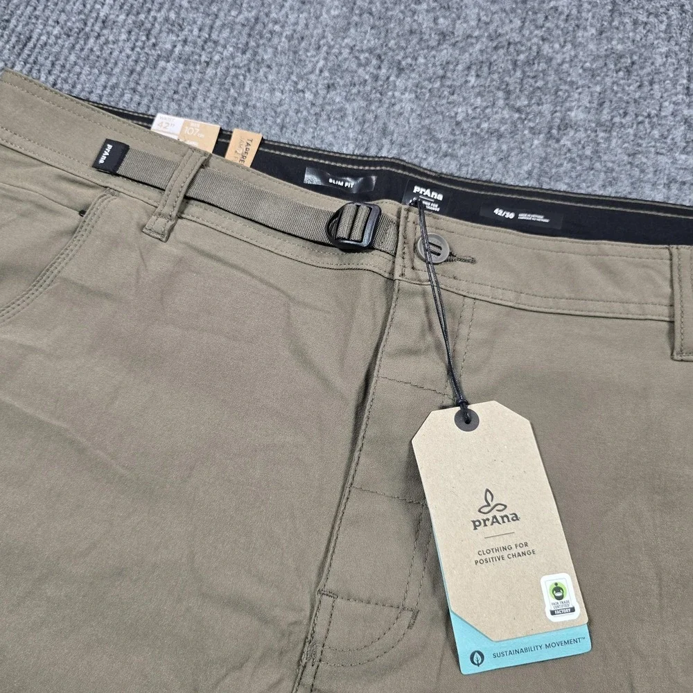 Prana Stretch Zion Slim Pant II Mens Pants 42x30 Brown Hiking Climbing Outdoor‎